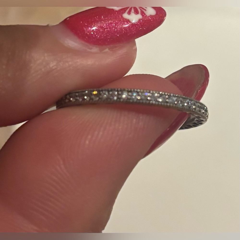 Pandora Sparkle and Hearts Diamond Sterling Silver 925 Band